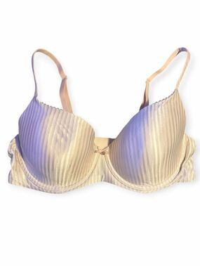 VICTORIA’S SECRET Body By Victoria Lined Demi Bra 38D Cream Pink Striped